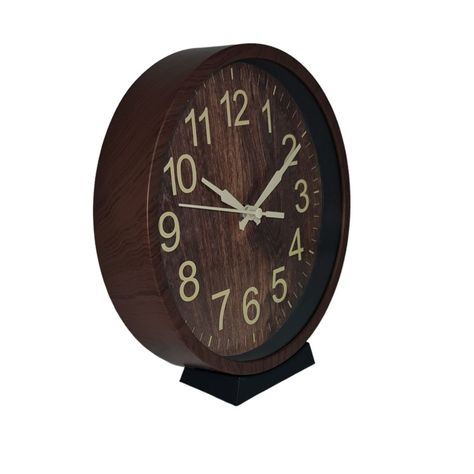 Reloj pared mural mesa retro pvc 17.5cm con base-1
