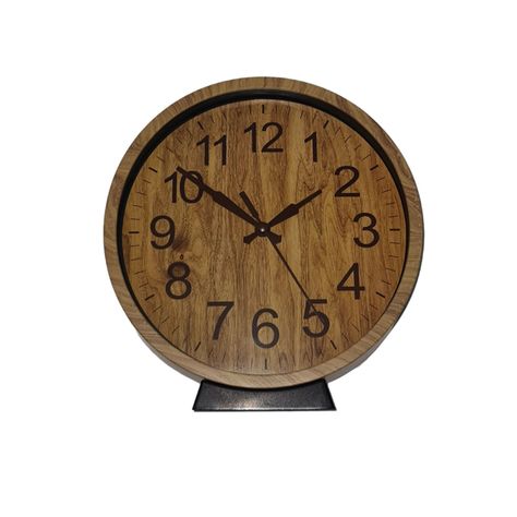 Reloj pared mural mesa retro pvc 17.5cm con base-0