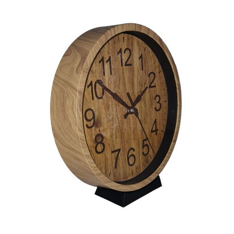 Reloj pared mural mesa retro pvc 17.5cm con base-1