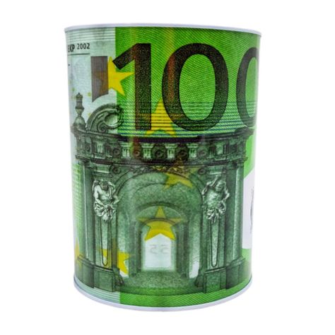 Alcancía metálica euro ahorro 16X12cm 104420-1