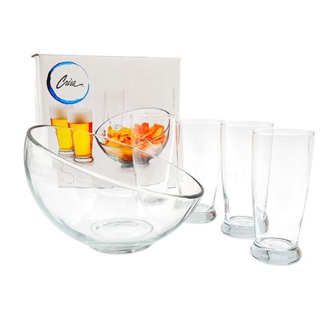 Vasos y bowl set 5 piezas vidrio cocktail-0