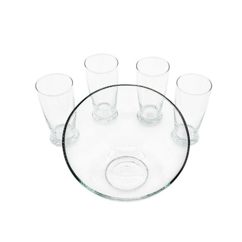 Vasos y bowl set 5 piezas vidrio cocktail-2