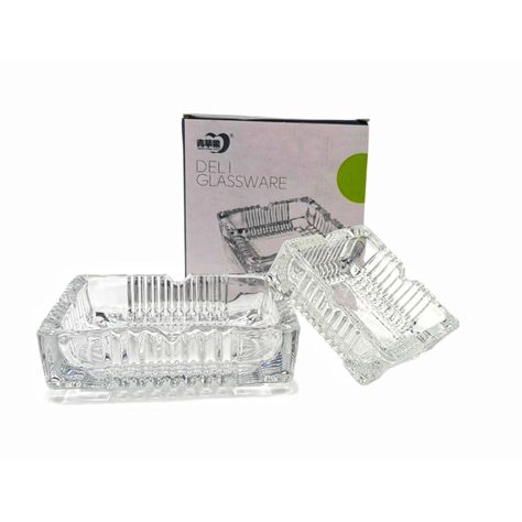 Cenicero Set 2 Piezas Vidrio 15Cm Y 10Cm Ancho-0