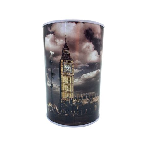Alcancía metálica Londres ahorro 8x13cm 103504-2