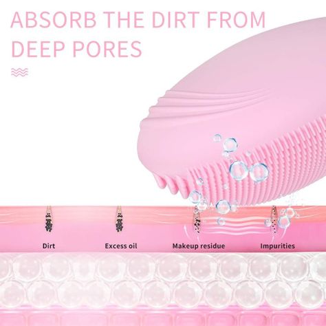 Xpreen - Cepillo de limpieza facial de silicona, limpiador facial y masajeador, color rosa-1