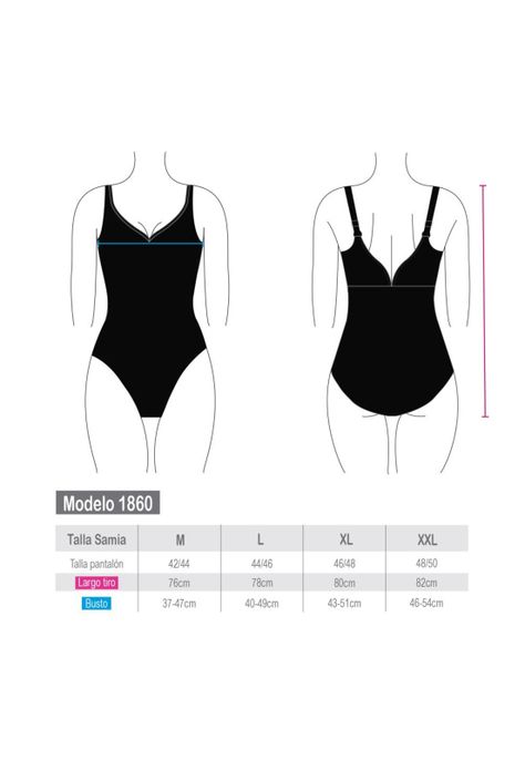 Traje de Baño Deportivo Negro Ajuste Perfecto Corte Espalda en V-3