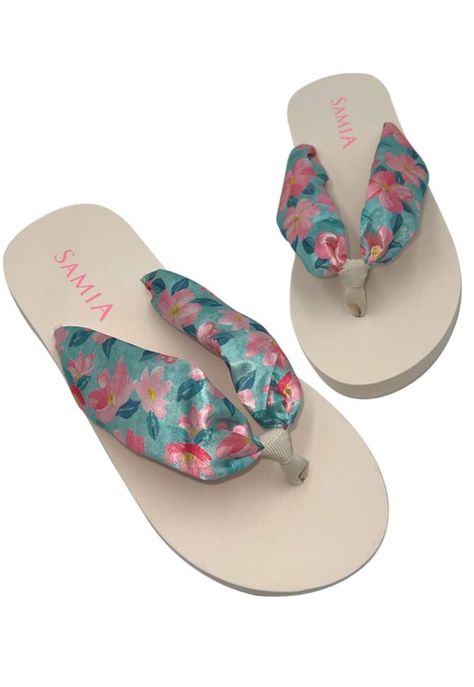 Sandalias mujer estampado flores-2