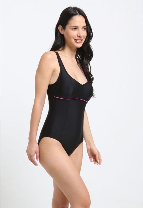 Traje de Baño Deportivo Corte Busto Fucsia Con Protección UV Integrada-2