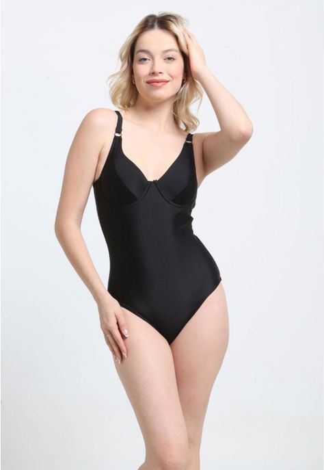 Traje de baño enterito básico negro-0