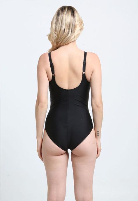 Traje de baño enterito básico negro-1