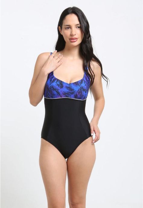 Traje de Baño Deportivo Corte Busto Morado con Protección UV Integrada-0