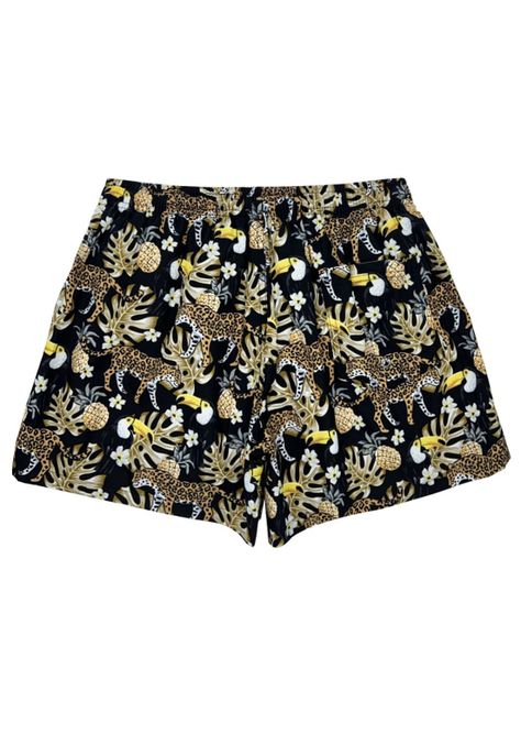 Short corto hombre estampado negro-1