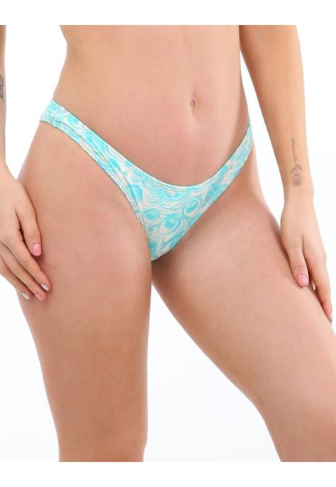 Bikini calzón colaless básico estampado verde-1