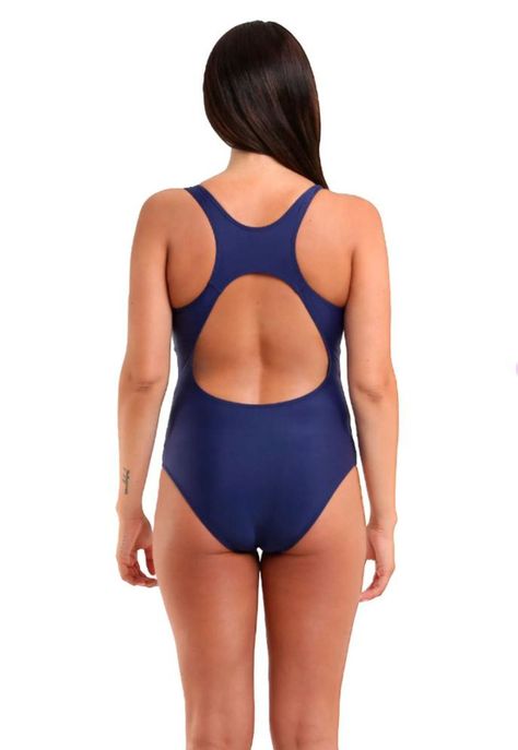 Traje de baño deportivo clásico color azul marino-1