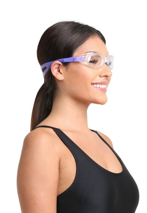 Lente para natación con correa de silicona morado-1