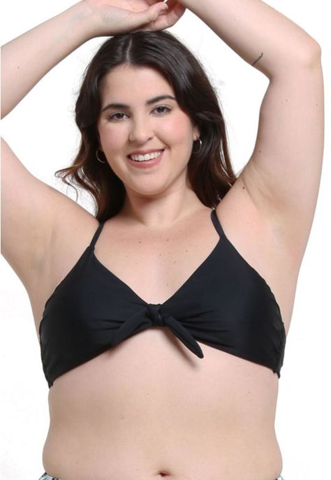 Bikini triángulo con nudo negro-0