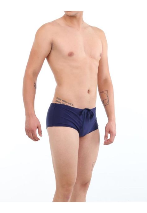 Traje de baño para hombres azul marino-1