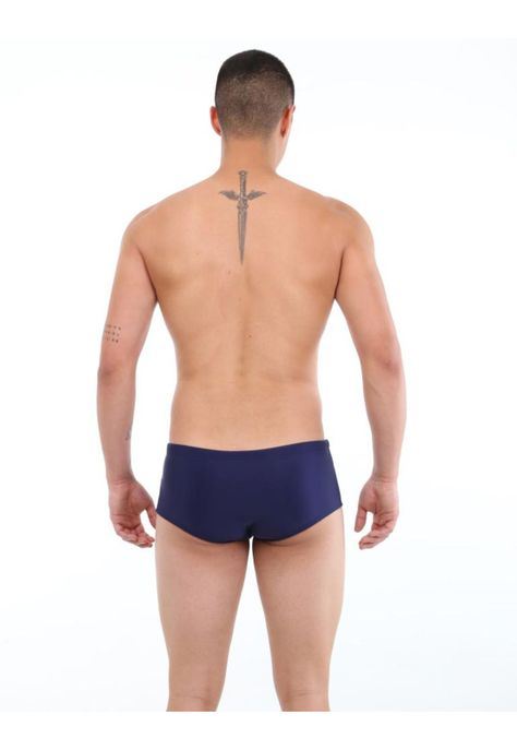 Traje de baño para hombres azul marino-2