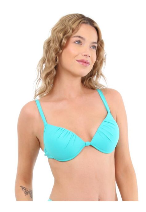 Bikini estilo sostén drapeado verde-1