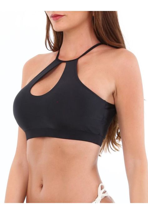 Bikini Peto deportivo halter negro-1