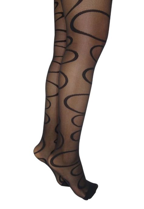 Panty diseño circulos negra-1