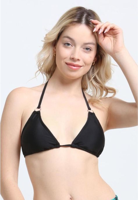 Bikini triangulo argolla negro-0