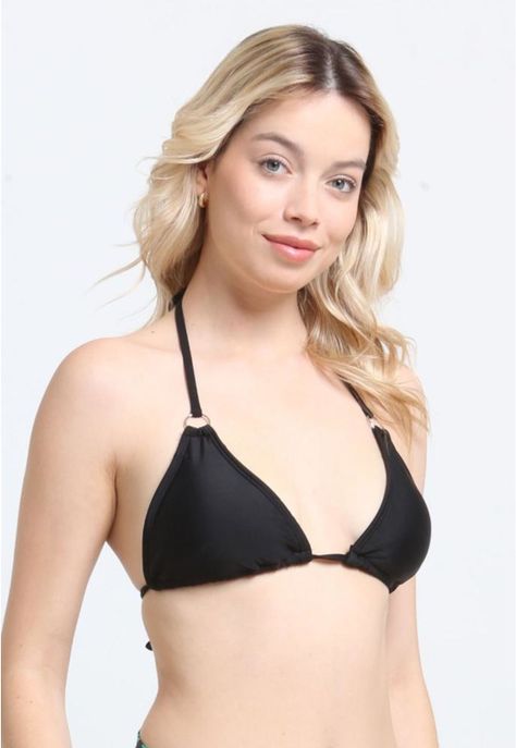 Bikini triangulo argolla negro-1