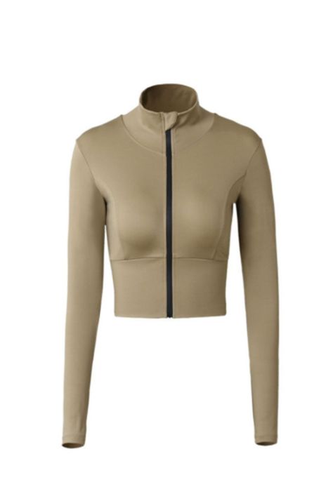 Poleron crop con cierre beige-1