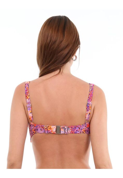 Bikini sostén torcido estampado naranja copa C-2