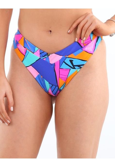Bikini tanga en V estampado azul-0