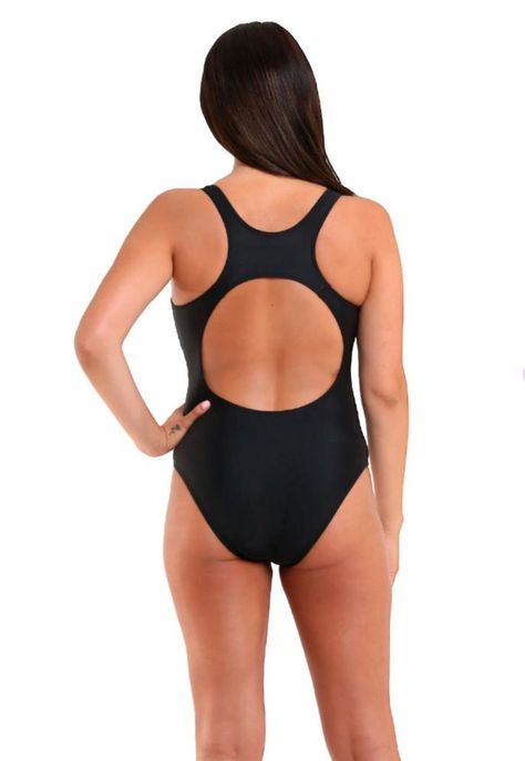 Traje de baño deportivo clásico color negro-1