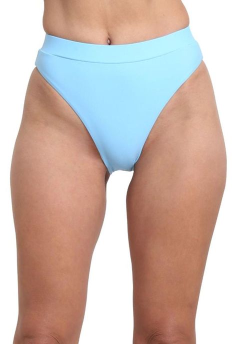 Bikini calzon alto celeste-0