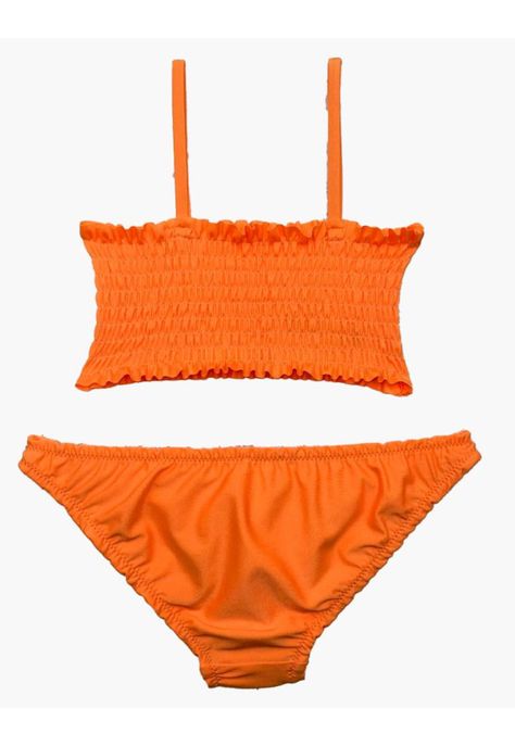Traje de baño niña dos piezas naranja-1