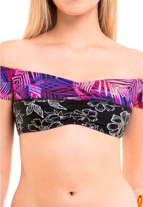 Top bikini estampado morado-0