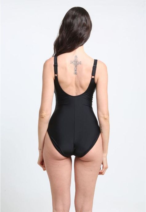 Traje De Baño Deportivo Material Resistente Diseño Costado Negro-1