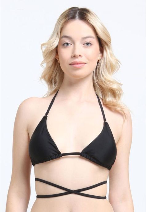 Bikini triangulo amarras negro-0