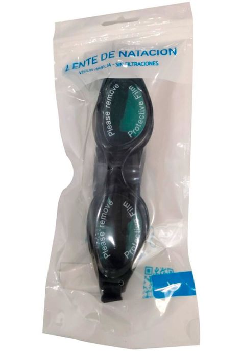 Lente para natación con correa de silicona negro-3