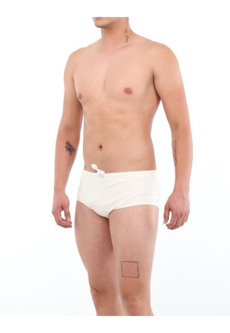 Traje de baño para hombres beige-1