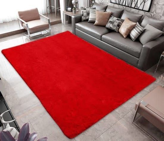 Alfombra Pelo Corto Rojo 200x180cm-0