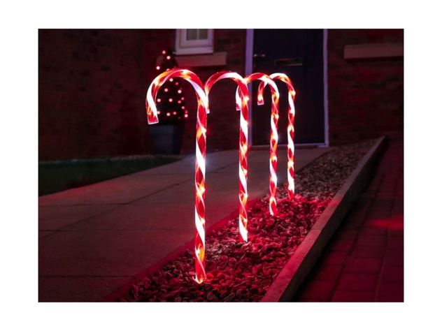  Luces Decorativas Solares Navideñas Bastones Navideños-0