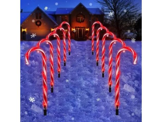  Luces Decorativas Solares Navideñas Bastones Navideños-1