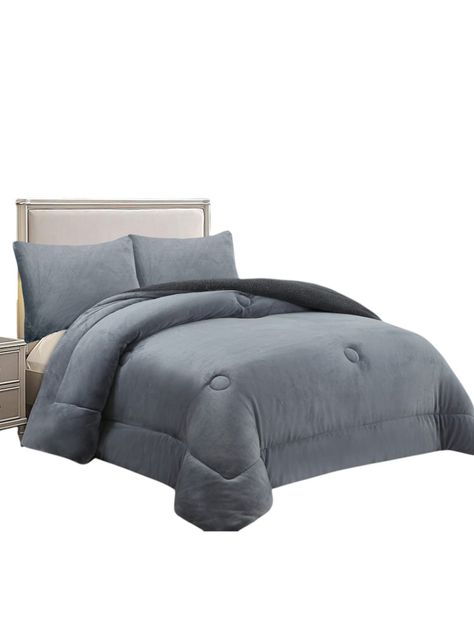 COBERTOR DE INVIERNO PLUSH LISO 2 PLAZAS GRIS-0