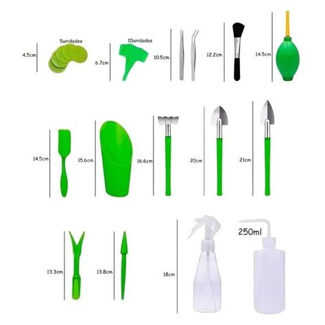 Kit Mini Herramientas Plantas Jardinería Suculentas 15piezas-1
