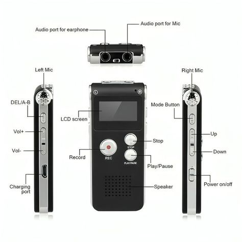 Grabadora Digital Profesional De Voz 8gb Mp3-3