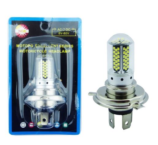 AMPOLLETA PARA MOTO H-4 NEW LUZ BLANCA 106 LED 20W 12 VOLT. ALUMINIO EN BLISTER-3
