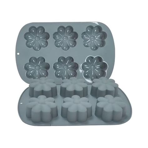 Molde Silicona De Flores 6 Cavidades-0