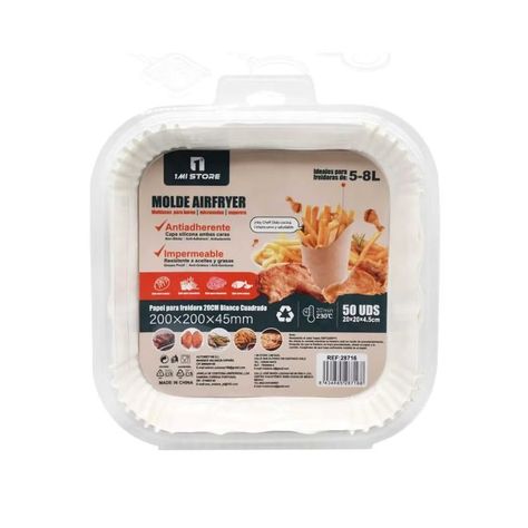 Papel Antiadherente Cuadrado Para Freidora De Aire-0