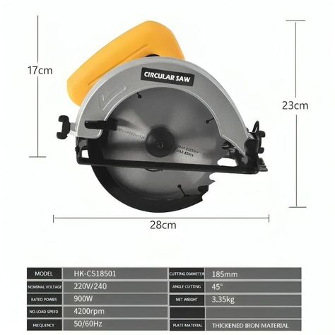 Sierra Circular Eléctrica Con Disco De 7 185mm 900w-3