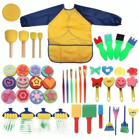 Set De Arte 43 Pzs Para Niños Kit Para Pintar Esponjas-0