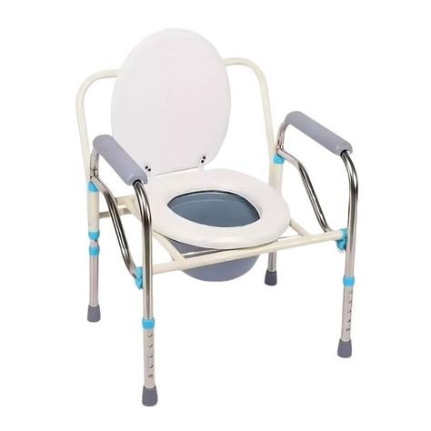 Baño Inodoro W.c Portátil Plegable Silla Ducha Color Blanco-0